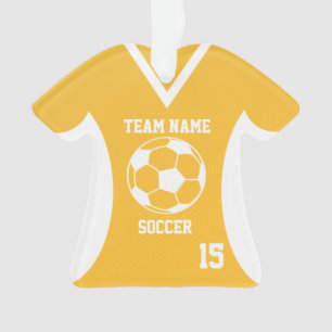 Ornamento Futebol Sports Jersey Dourado com foto