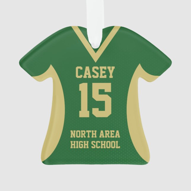 Ornamento Futebol Sports Jersey Green e Dourado (Verso)