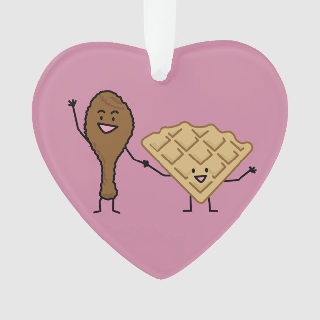 Ornamento Galinha e Waffles americanos & cozinhar do sul (Frente)