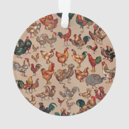 Ornamento Galo Galinha-Fazenda Animal