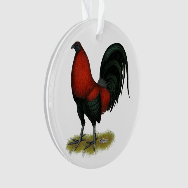 Ornamento Galo Vermelho Preto BB Jogo Americano (Frente)