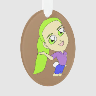 Ornamento garota chibi com rabo de coelho