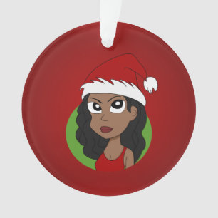 Ornamento garota de desenho animado de Natal