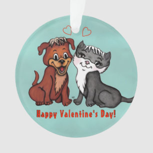 Ornamento Gatinho e pãozinho, Feliz Dia dos Namorados!