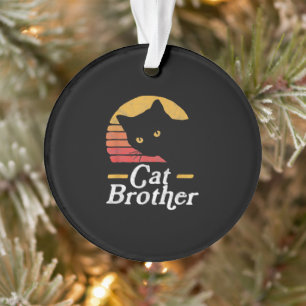 Ornamento Gato Brother Vintage Style Retro Gift Para Gato De