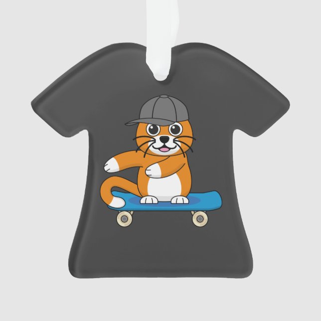 Ornamento Gato de Laranja Cachorro em Cartoon (Frente)