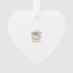 Ornamento Gato Fantasma Bonito de Halloween Boo Gato Diverti