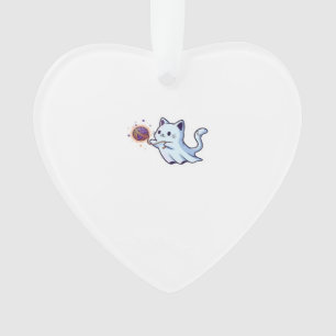 Ornamento Gato Fantasma Fofo Gatinho de Halloween Assustado