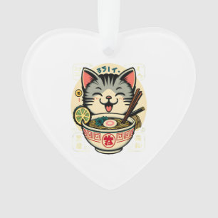 Ornamento Gato Macarrão Anime Japonês ga Kawaii Gato