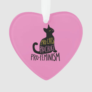 Ornamento Gato negro pró-feminista pró-gata