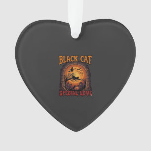 Ornamento Gato Preto Amor Especial Halloween Lua Bruxa Abóbo