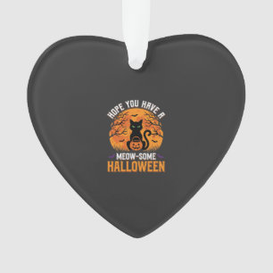 Ornamento Gato Preto de Halloween Meow-Some