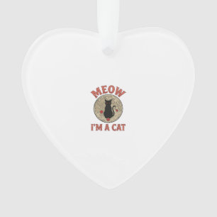 Ornamento Gato Preto Engraçado Lua Vintage Design de Hallowe
