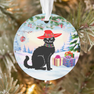 Ornamento Gato Preto Natal