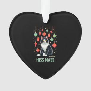 Ornamento Gato Tuxedo de Natal com Decorações de Feriado Mer