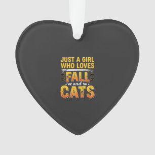 Ornamento Gatos de Outono Design de Halloween para Meninas_1