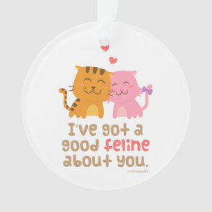 Ornamento Gatos Fêmeas Fofos Apaixonados Humor Trocadilho