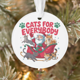 Ornamento Gatos Para Todos Natal Papai Noel Trenó Natal