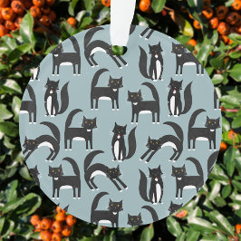 Ornamento Gatos Pretos e Brancos Tuxedo