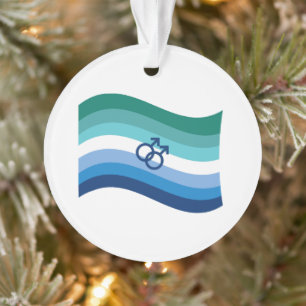 Ornamento Gay Male Love Pride Azure Wavy Flag