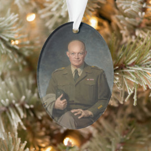 Ornamento General Dwight Eisenhower 5 Star - Retrato Pintado