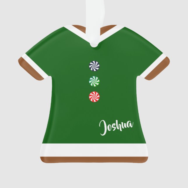 Ornamento Gengibre Goma Botões Largos Natal (Frente)