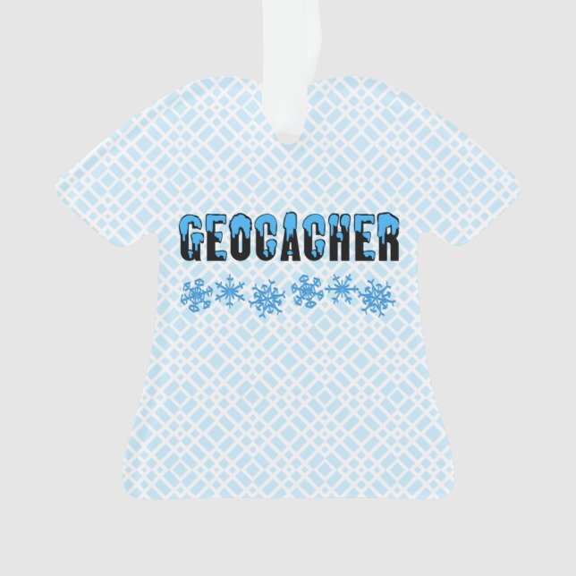 Ornamento Geocacher com Capas de Neve (Frente)