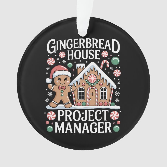 Ornamento Gerente de Projeto de Casa de Gingerbread Assador  (Frente)