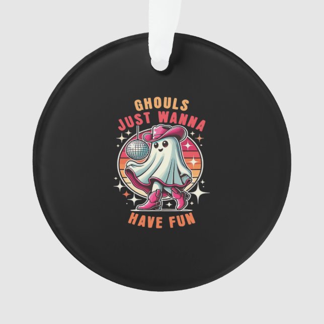 Ornamento Ghouls Só Quer Divertir-Se Com O Disco Retroativo (Frente)
