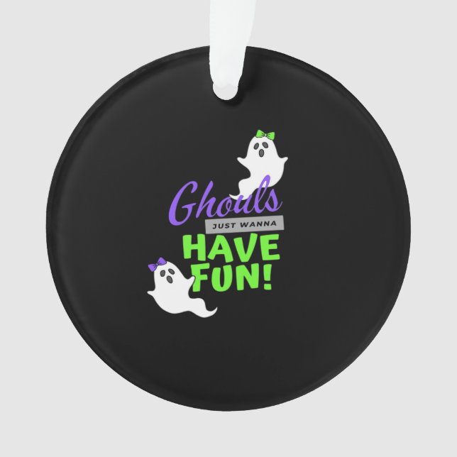 Ornamento Ghouls Só Quer Divertir-Se No Outono (Frente)