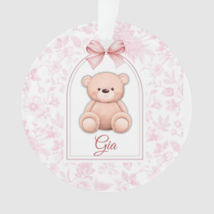 Ornamento Gia   Design de Enfermeiro de Urso Rosa Personaliz