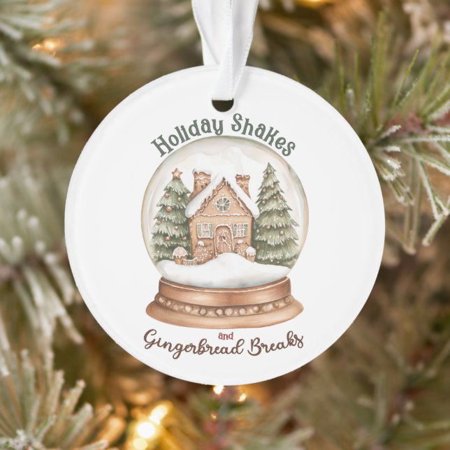 Ornamento Gingerbird House Natal Snow Globe (Árvore)