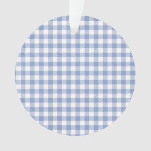 Ornamento Gingham Clássico Azul Verificado