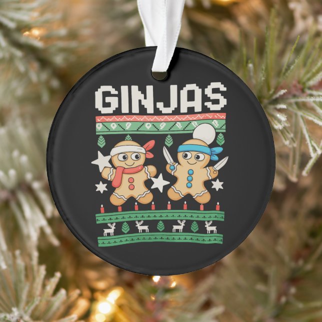Ornamento Ginjas Gingerbread Ninjas Natal Feio Xmas (Árvore)