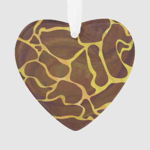 Ornamento Giraffe Brown e Impressão Amarelo