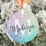 Ornamento Glitter Pastel Bokeh Background Glam Elegante<br><div class="desc">Personalize facilmente este elegante padrão colorido de brilho com seu nome personalizado e/ou monograma.</div>