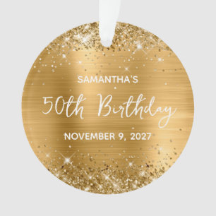 Ornamento Glittery Gold Foil 50th Birthday