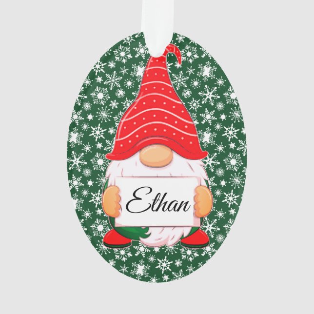 Ornamento Gnome de Natal personalizado (Verso)