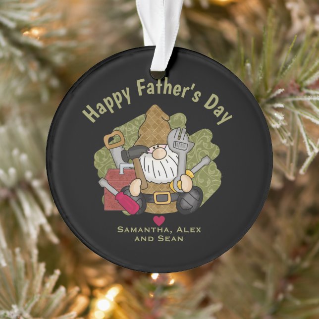 Ornamento Gnomo de Jardim do Handyman Personalizado (Árvore)