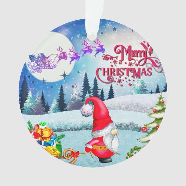 Ornamento Gnomo De Natal E Papais noeis Leigh Gifts (Frente)