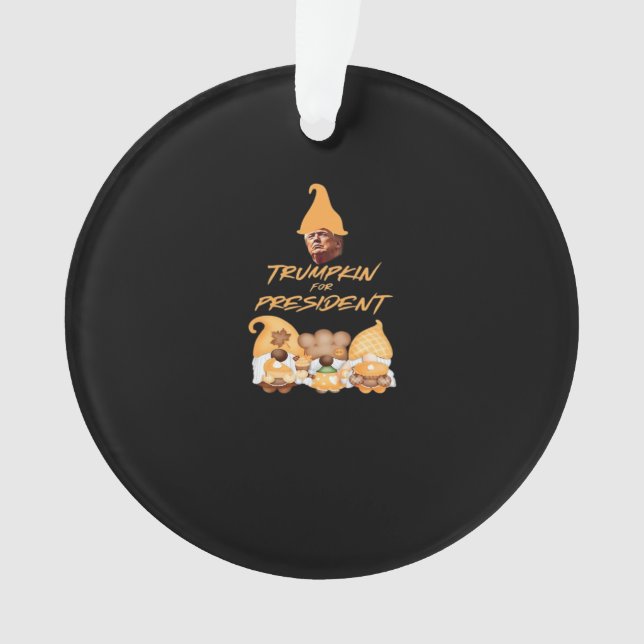 Ornamento Gnomo Sweet Gnomo Vote Trumpkin Clássico (Frente)