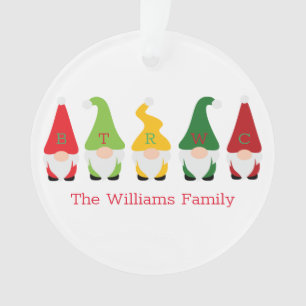 Ornamento Gnomos Vermelhos Nome Festivo