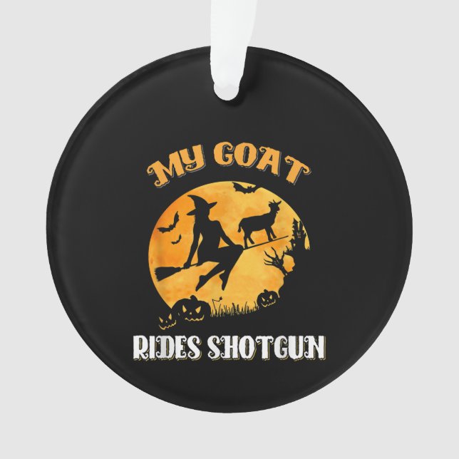 Ornamento Goat Shotgun Scary Halloween (Frente)