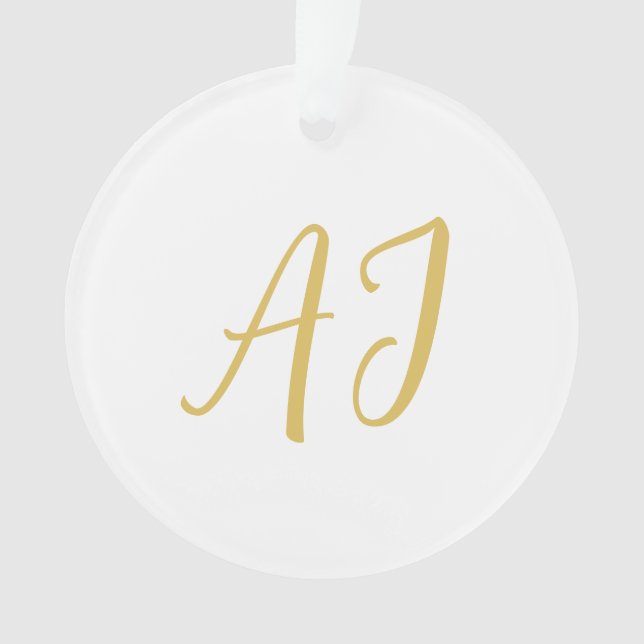 Ornamento Gold Color Monogram Professional Classical Initial (Frente)