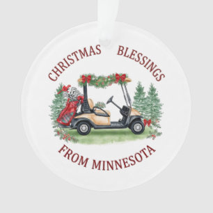 Ornamento Golfe de Natal em Minnesota Feriado