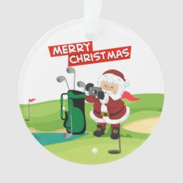 Ornamento Golfe Papai Noel Feliz Natal Verde