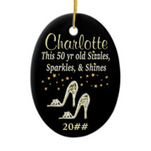 ORNAMENTO GORGEOSO DOURADO 50º ANIVERSÁRIO