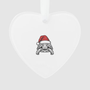 Ornamento Gorro de Papai Noel Tartaruga de Natal Desenho de