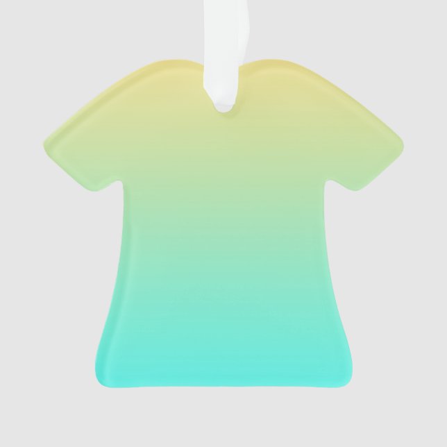 Ornamento Gradiente Simples Pastel Amarelo Turquesa (Frente)