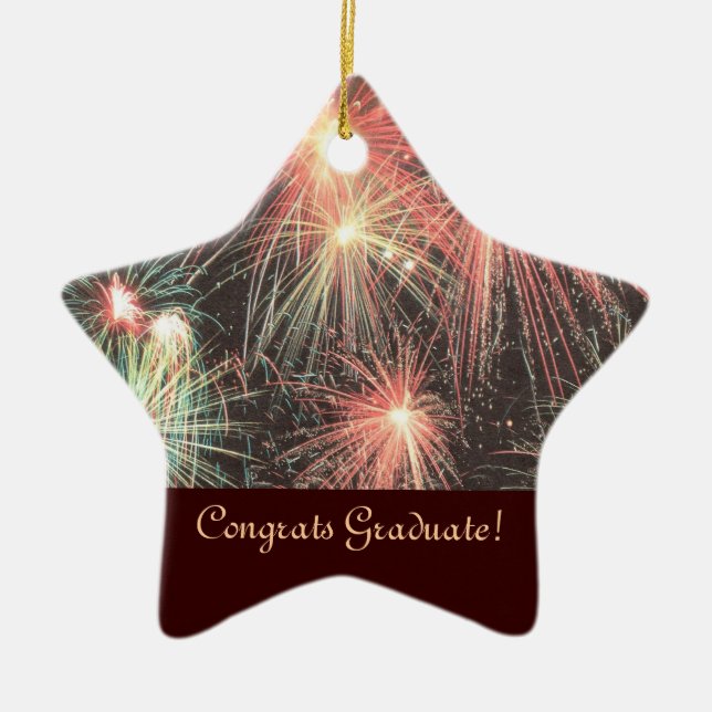 Ornamento graduado da estrela de Congrats (Frente)
